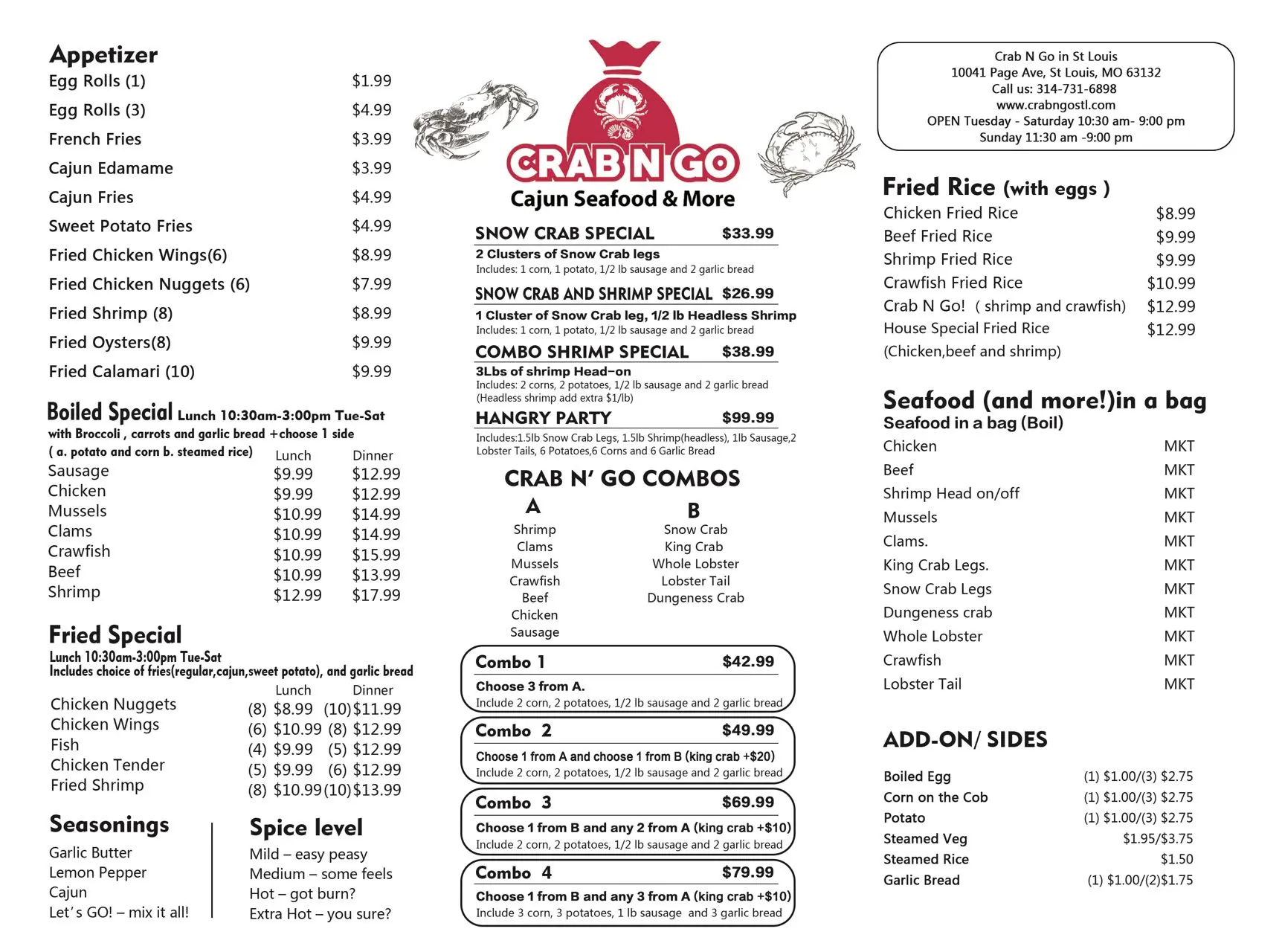 Crab N Go - Cajun Seafood & More, Online Order, St. Louis